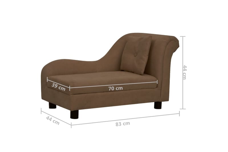 hundesofa med pude 83x44x44 cm plys brun - Brun - Sport & fritid - Til dyrene - Til hund - Hundemøbler - Hundeseng