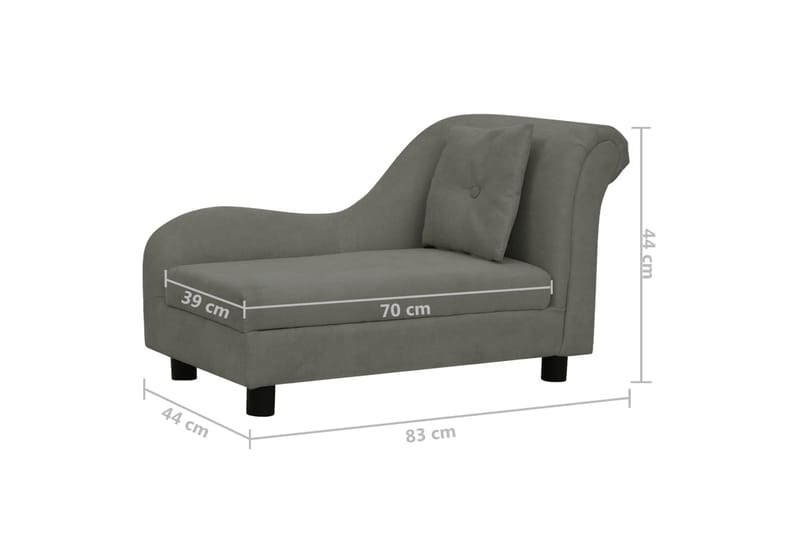 hundesofa med pude 83x44x44 cm plys mørkegrå - Grå - Sport & fritid - Til dyrene - Til hund - Hundemøbler - Hundeseng