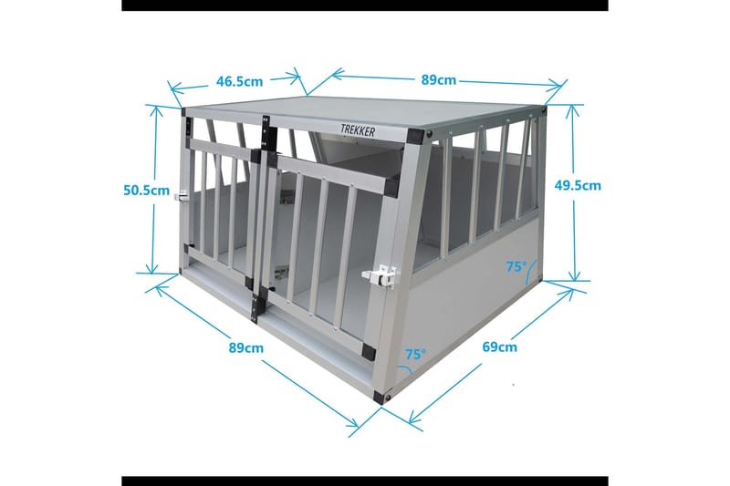 Trekker Hundebur L - Grå - Sport & fritid - Til dyrene - Til hund - Hundemøbler