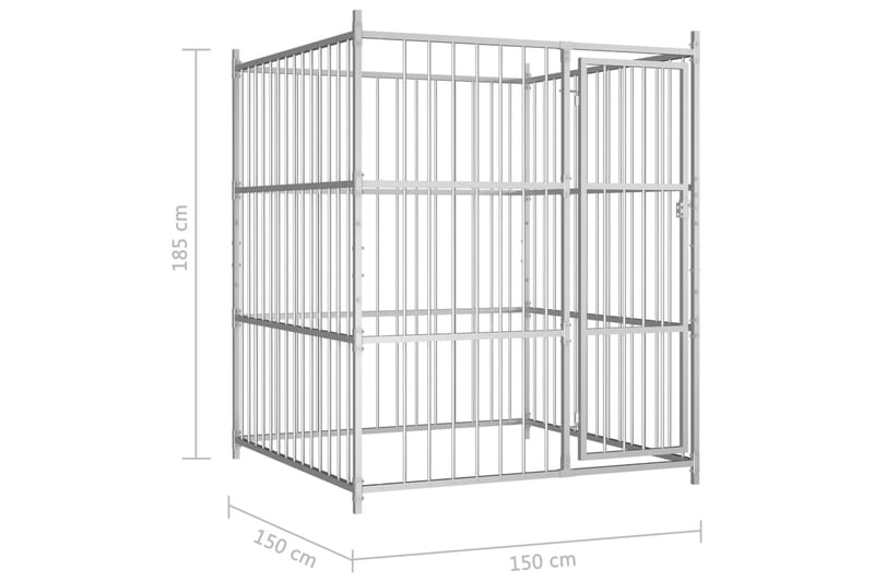 udendørs hundeløbegård 150 x 150 x 185 cm - Sølv - Sport & fritid - Til dyrene - Til hund - Hundemøbler