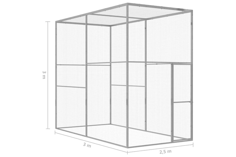 kattebur 3x1,5x2,5 cm galvaniseret stål - Sølv - Sport & fritid - Til dyrene - Kat - Kattebur & kattetaske