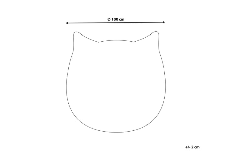 Kitty Børnetæppe Rund 100 cm - Grå - Børnetæpper