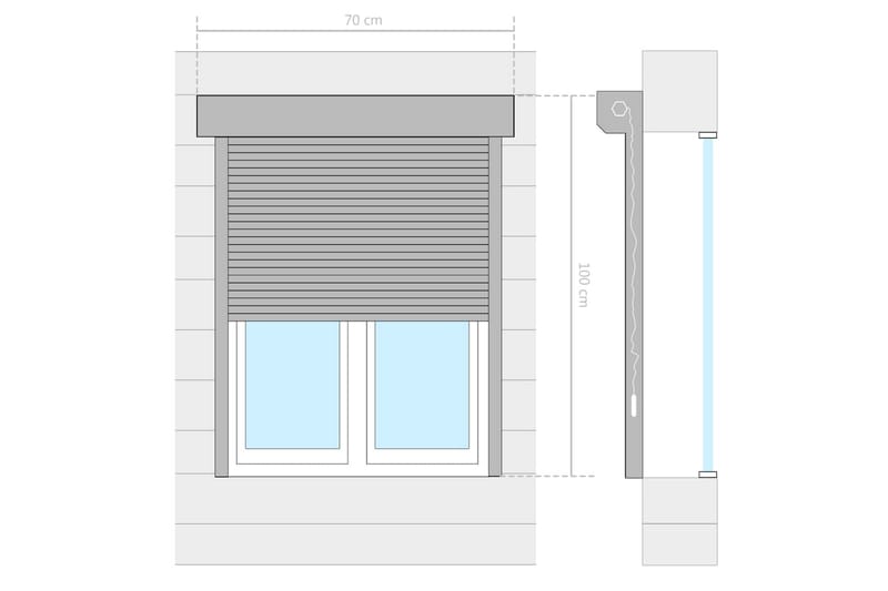 rulleskodder aluminium 70 x 100 cm antracitgrå - Grå - Tekstiler - Gardiner - Persienner