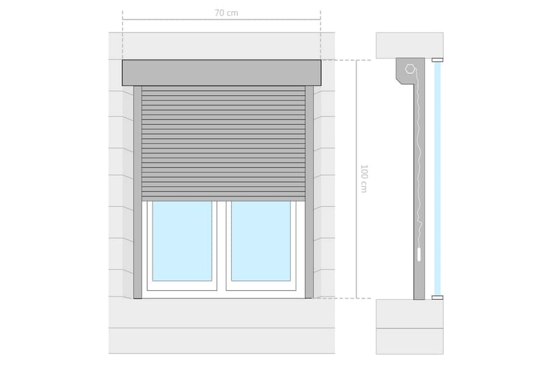 rulleskodder aluminium 70 x 100 cm antracitgrå - Grå - Tekstiler - Gardiner - Persienner