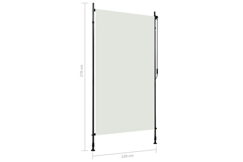 udendørs rullegardin 120x270 cm cremefarvet - Creme - Tekstiler - Gardiner - Rullegardin