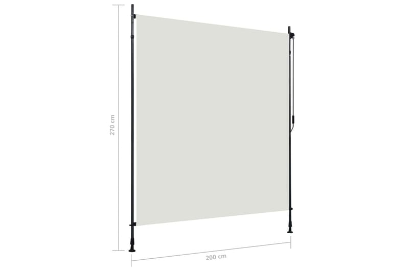 udendørs rullegardin 200x270 cm cremefarvet - Creme - Tekstiler - Gardiner - Rullegardin