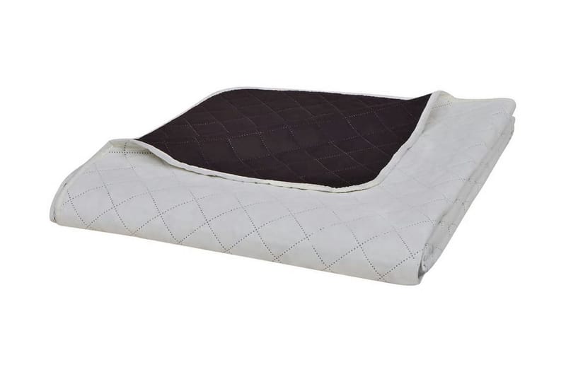 Dobbeltsidet quiltet sengetæppe beige/brun 220 x 240 cm - Beige - Sengetæppe dobbeltseng - Sengetæppe