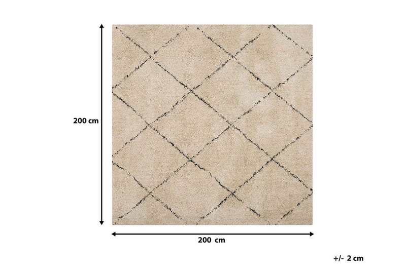 Bradicich tæppe 200x200 cm - Beige - Tekstiler - Tæpper