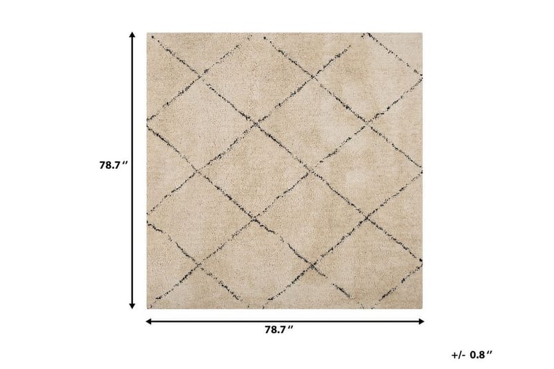 Bradicich tæppe 200x200 cm - Beige - Tekstiler - Tæpper