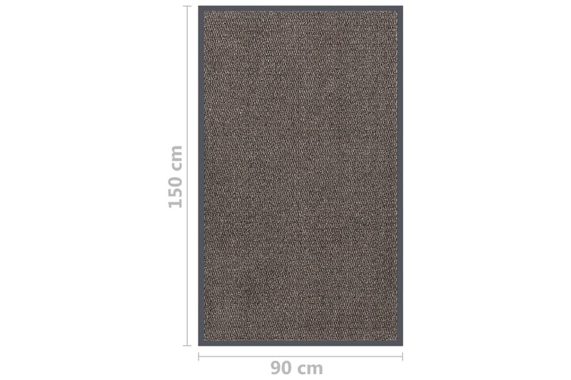 dørmåtte tuftet 90x150 cm mørkebrun - Brun - Gummierede tæpper - Små tæpper - Mønstrede tæpper - Store tæpper - Hall måtte - Håndvævede tæpper - Dørmåtter