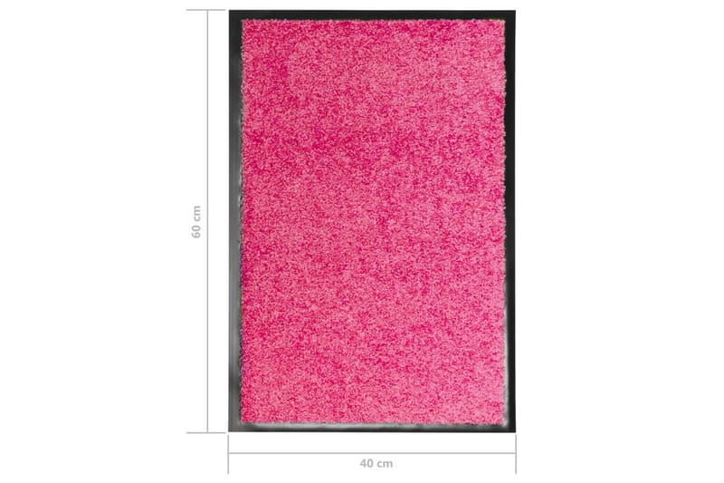 Vaskbar Dørmåtte 40X60 cm Pink - Lyserød - Tekstiler - Tæpper - Hall måtte