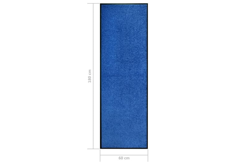 Vaskbar Dørmåtte 60X180 cm Blå - Blå - Tekstiler - Tæpper - Hall måtte