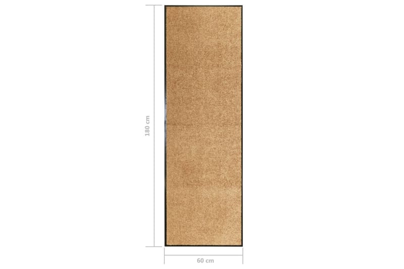 Vaskbar Dørmåtte 60X180 cm Cremefarvet - Creme - Tekstiler - Tæpper - Hall måtte