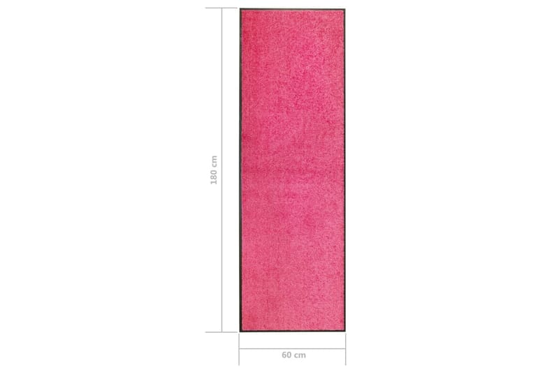 Vaskbar Dørmåtte 60X180 cm Pink - Lyserød - Tekstiler - Tæpper - Hall måtte