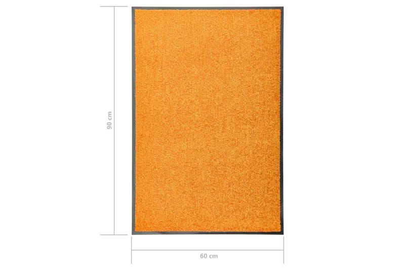 Vaskbar Dørmåtte 60X90 cm Orange - Orange - Tekstiler - Tæpper - Hall måtte