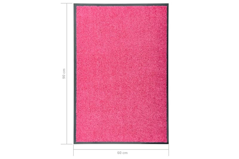 Vaskbar Dørmåtte 60X90 cm Pink - Lyserød - Tekstiler - Tæpper - Hall måtte