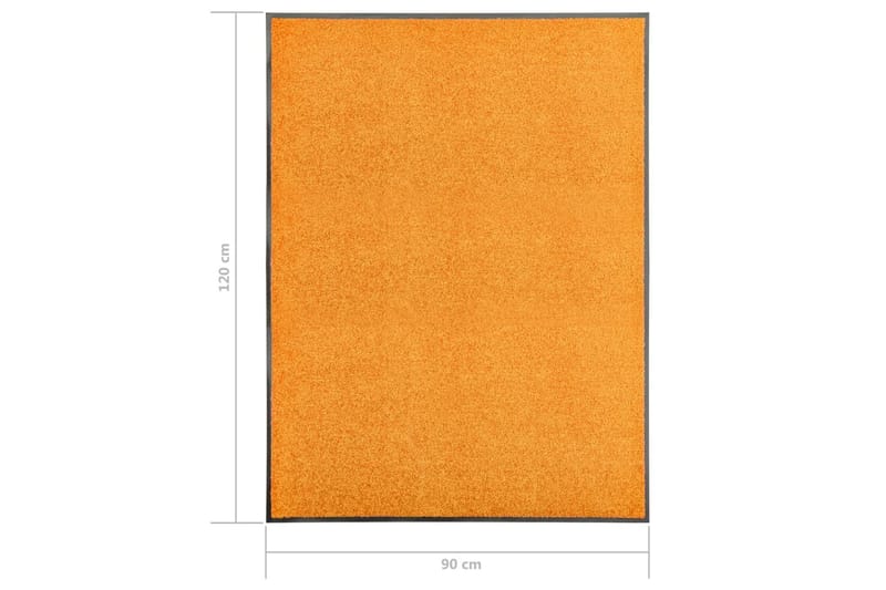 Vaskbar Dørmåtte 90X120 cm Orange - Orange - Tekstiler - Tæpper - Hall måtte