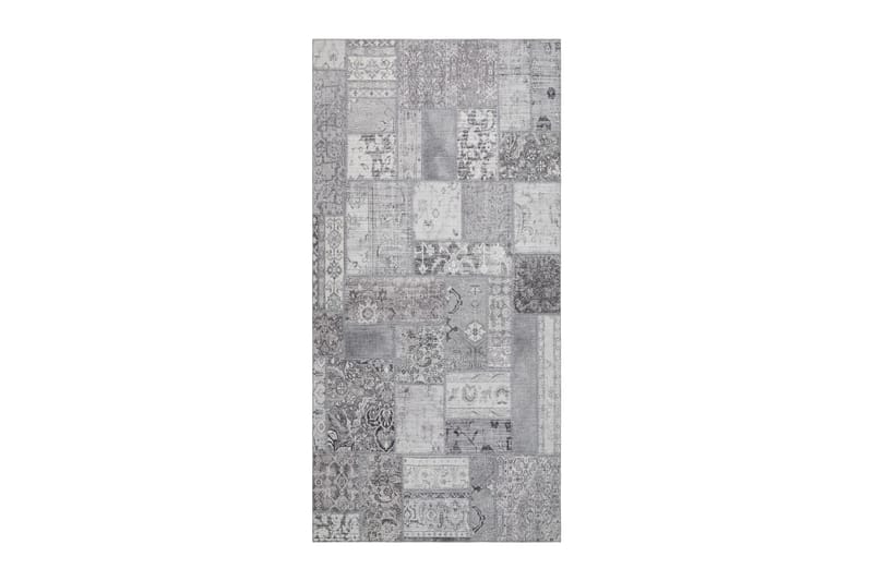 Patchwork Wilton Tæppe 80x300 cm Rektangulært - Sølv - Tekstiler - Tæpper - Moderne tæppe - Mønstrede tæpper