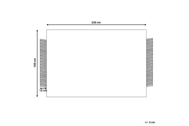 Atlanti Uldtæppe 160x230 cm - Sort/hvid - Uldtæppe