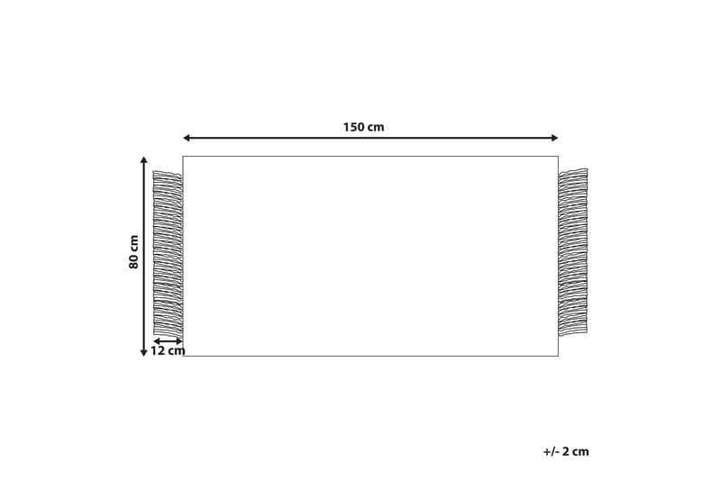 Atlanti Uldtæppe 80x150 cm - Sort/hvid - Tekstiler - Tæpper - Moderne tæppe - Uldtæppe