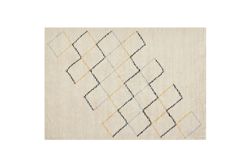 Beige Bomuldstæppe 160x230 cm - Beige - Tekstiler - Tæpper - Moderne tæppe - Bomuldstæpper