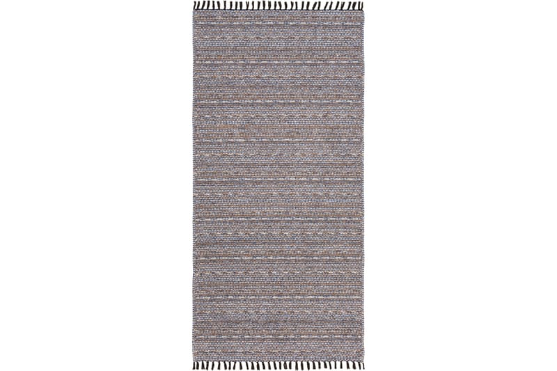 Cotton Tova Bomuldstæppe 70x200 cm Blå - Horredsmattan - Bomuldstæpper - Børnetæpper - Gummierede tæpper - Små tæpper - Mønstrede tæpper - Store tæpper - Håndvævede tæpper