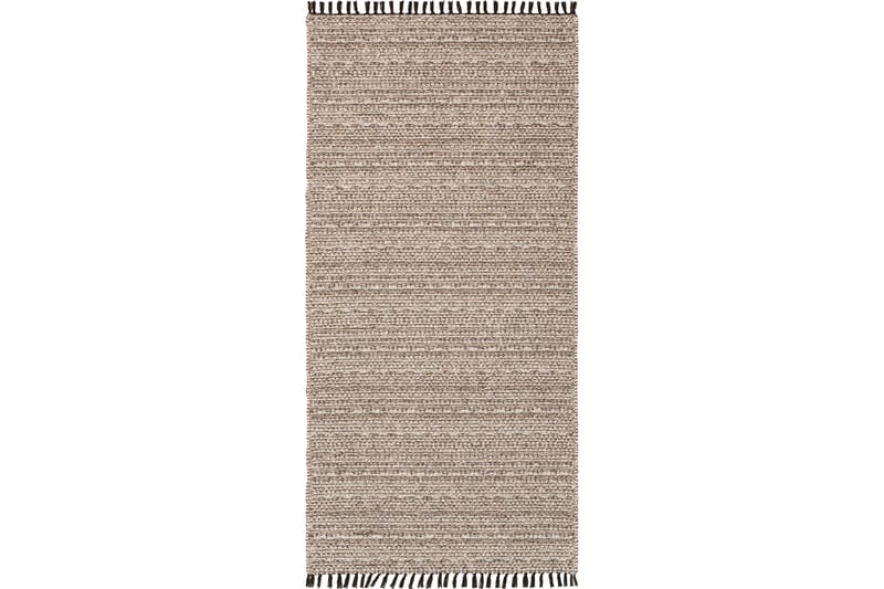 Cotton Tova Bomuldstæppe 70x200 cm Lysebrun - Horredsmattan - Bomuldstæpper - Børnetæpper - Gummierede tæpper - Små tæpper - Mønstrede tæpper - Store tæpper - Håndvævede tæpper