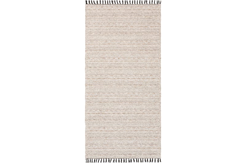 Cotton Tova Bomuldstæppe 70x350 cm Beige - Horredsmattan - Bomuldstæpper - Børnetæpper - Gummierede tæpper - Små tæpper - Mønstrede tæpper - Store tæpper - Håndvævede tæpper