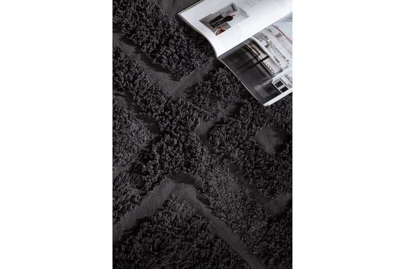 Hilma Bomuldstæppe Rektangulær 250x350 cm - Mørkegrå - Bomuldstæpper - Børnetæpper - Håndvævede tæpper - Gummierede tæpper - Små tæpper - Mønstrede tæpper - Store tæpper