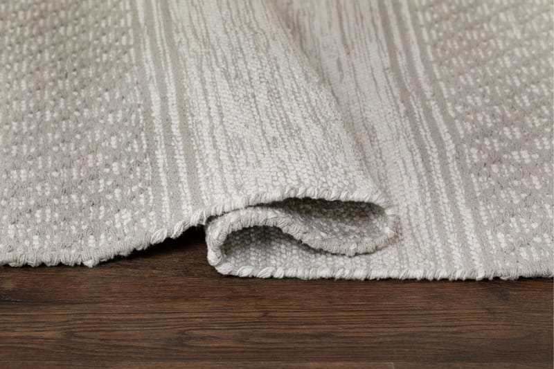 Svinninge Bomuldstæppe 75x200 cm - Sølv - Bomuldstæpper - Børnetæpper - Håndvævede tæpper - Gummierede tæpper - Små tæpper - Mønstrede tæpper - Store tæpper