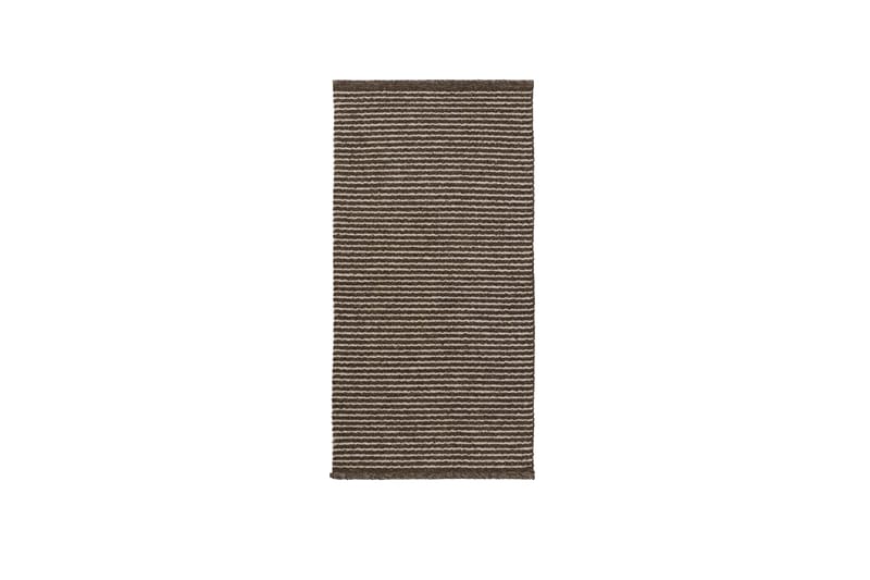 Vera Bomuldstæppe 70x350 cm Mørkebrun - Horredsmattan - Bomuldstæpper - Børnetæpper - Gummierede tæpper - Små tæpper - Mønstrede tæpper - Store tæpper - Håndvævede tæpper