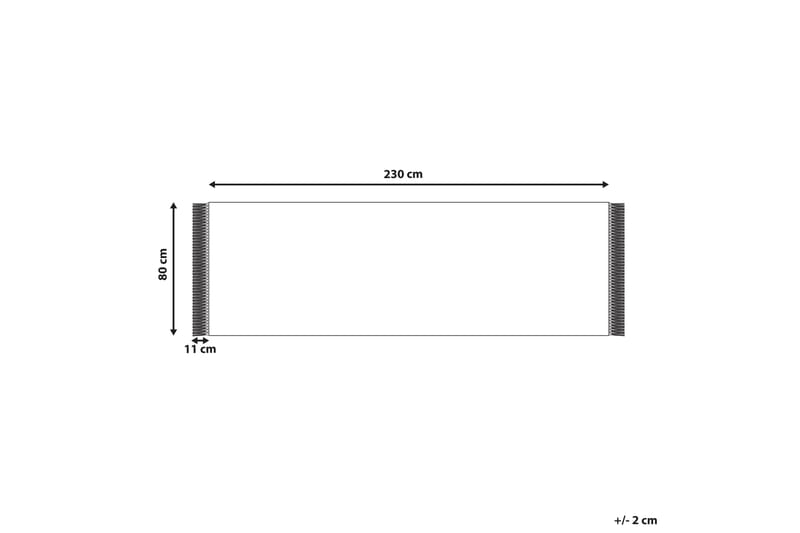 Cetmi Bomuldstæppe 80x230 cm - Beige - Tekstiler - Tæpper - Moderne tæppe - Bomuldstæpper