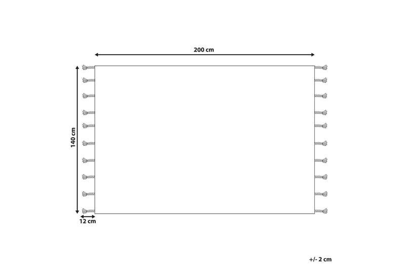 Dokuz Ryetæppe 140x200 cm - Beige - Tekstiler - Tæpper - Moderne tæppe - Ryatæpper