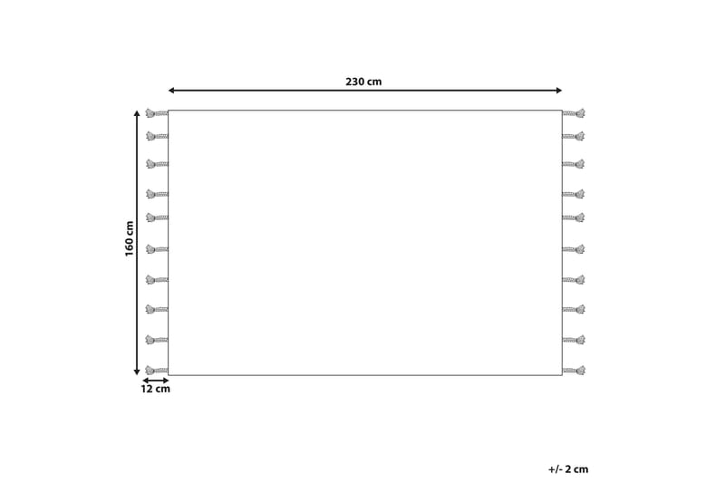 Dokuz Ryetæppe 160x230 cm - Beige - Tekstiler - Tæpper - Moderne tæppe - Ryatæpper