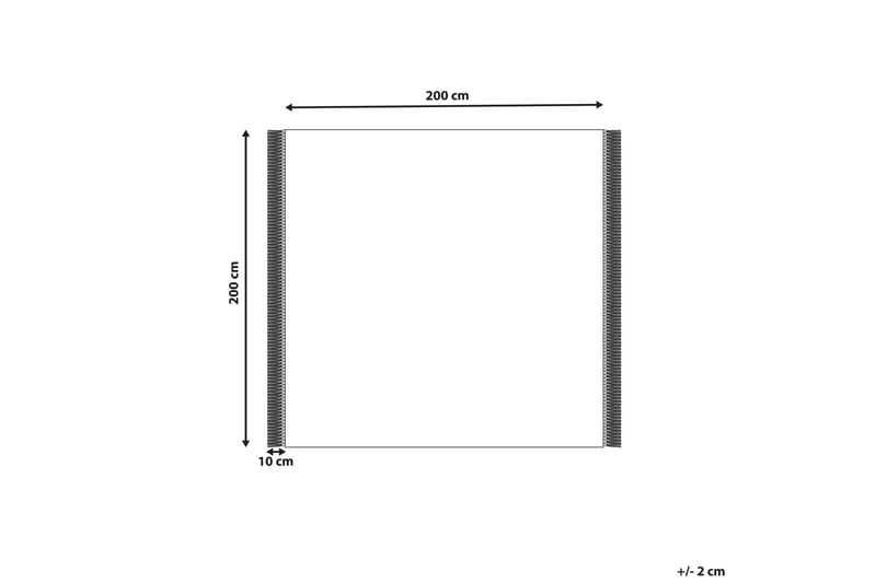 Eldes Bomuldstæppe 200x200 cm Kvadratisk - Beige - Tekstiler - Tæpper - Moderne tæppe - Bomuldstæpper