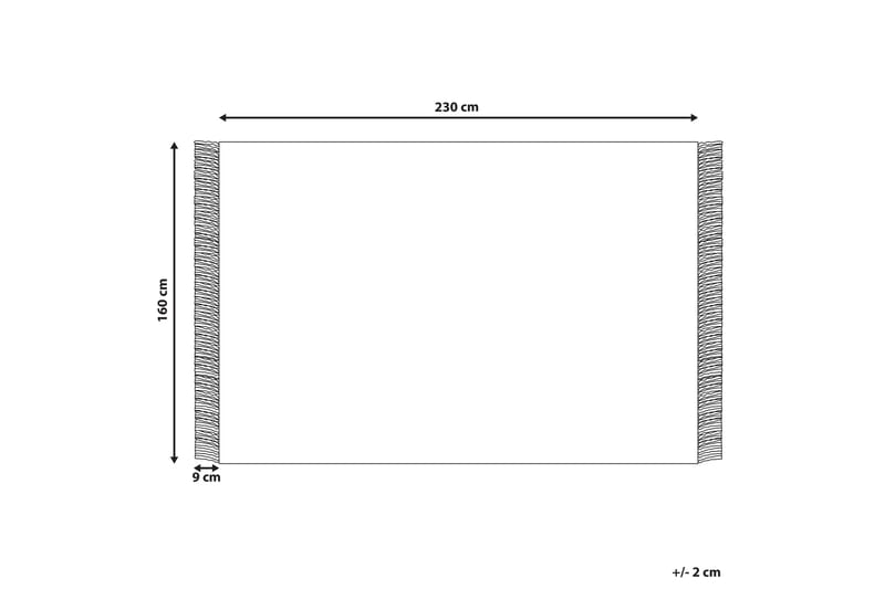 Emirler Uldtæppe 160x230 cm - Sort/hvid - Uldtæppe