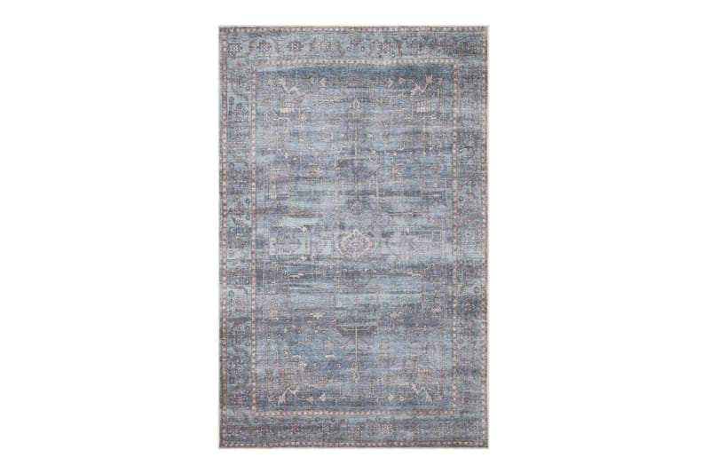 Guman Wiltontæppe 200x290 cm Rektangulær - Blå - Wiltontæpper - Mønstrede tæpper