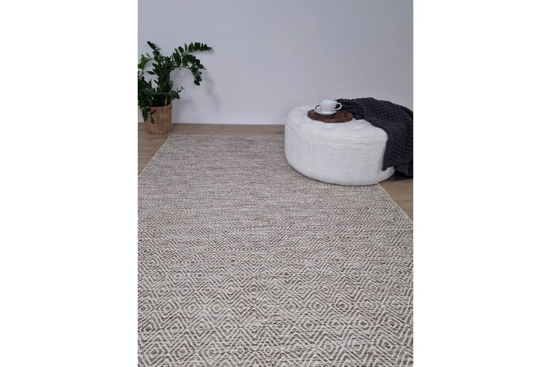 Junna Uldtæppe 300x400 cm Rektangulær - Beige - Uldtæppe - Håndvævede tæpper - Gummierede tæpper - Mønstrede tæpper - Store tæpper - Små tæpper