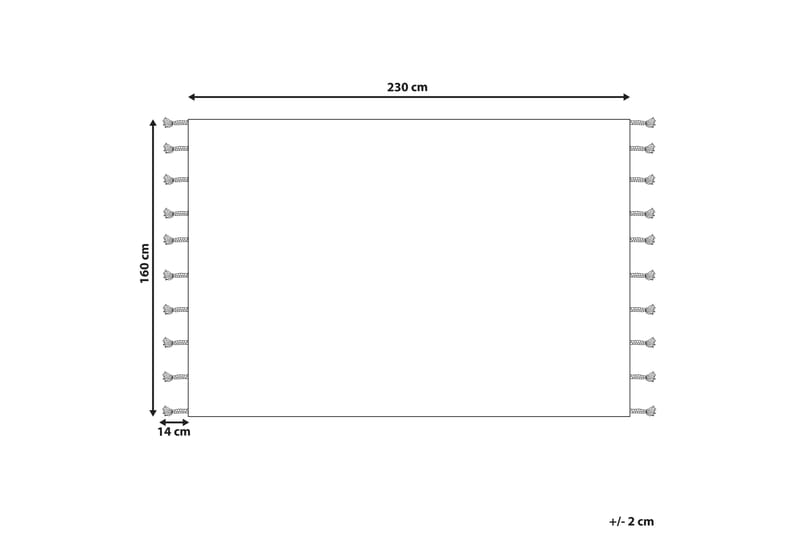 Kenitra Bomuldstæppe 160x230 cm - Sort/hvid - Bomuldstæpper