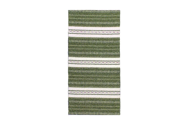 Asta tæppe Mix 70x220 PVC / bomuld / polyester oliven - Horredsmattan - Gummierede tæpper - Små tæpper - Mønstrede tæpper - Kludetæpper - Store tæpper - Håndvævede tæpper