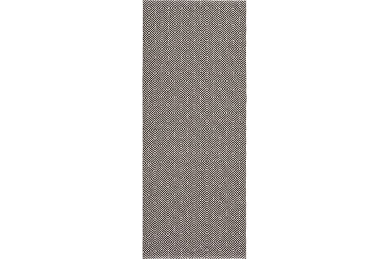 Sweet Kludetæppe 80x200 cm Sort - Horredsmattan - Gummierede tæpper - Små tæpper - Mønstrede tæpper - Kludetæpper - Store tæpper - Håndvævede tæpper