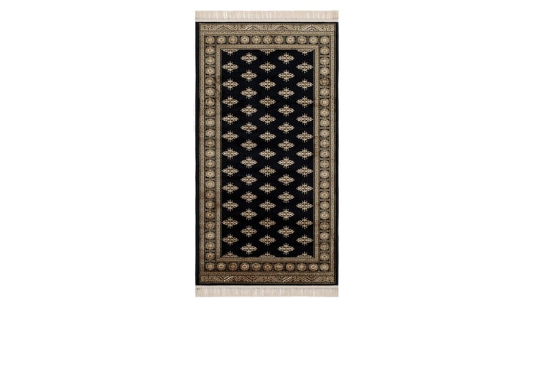 Glostru Wiltontæppe Rektangulær 80x250 cm - Sort - Wiltontæpper - Håndvævede tæpper - Gummierede tæpper - Små tæpper - Mønstrede tæpper - Store tæpper - Mønstrede tæpper