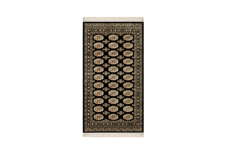 Gronhal Wiltontæppe Rektangulær 80x250 cm - Sort - Wiltontæpper - Håndvævede tæpper - Gummierede tæpper - Små tæpper - Mønstrede tæpper - Store tæpper - Mønstrede tæpper