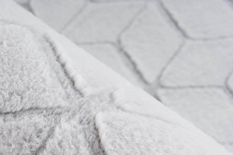 Skeardpat tæppe Hvid / Grå Blå 120x160 cm - Wiltontæpper - Håndvævede tæpper - Gummierede tæpper - Små tæpper - Mønstrede tæpper - Store tæpper - Mønstrede tæpper