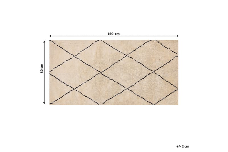 Mutki Ryetæppe 80x150 cm - Beige - Tekstiler - Tæpper - Moderne tæppe - Ryatæpper