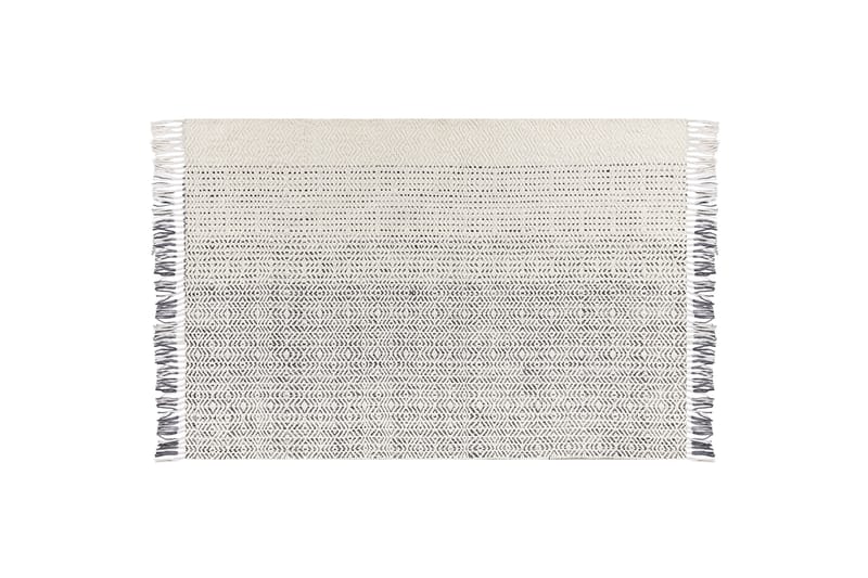 Omerli Uldtæppe 160x230 cm - Sort/hvid - Uldtæppe - Håndvævede tæpper - Gummierede tæpper - Mønstrede tæpper - Store tæpper - Små tæpper