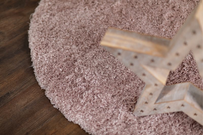 Teddington Ryatæppe 120 cm Rund Dusty Pink - Lyserød - Ryatæpper - Håndvævede tæpper - Gummierede tæpper - Små tæpper - Mønstrede tæpper - Store tæpper