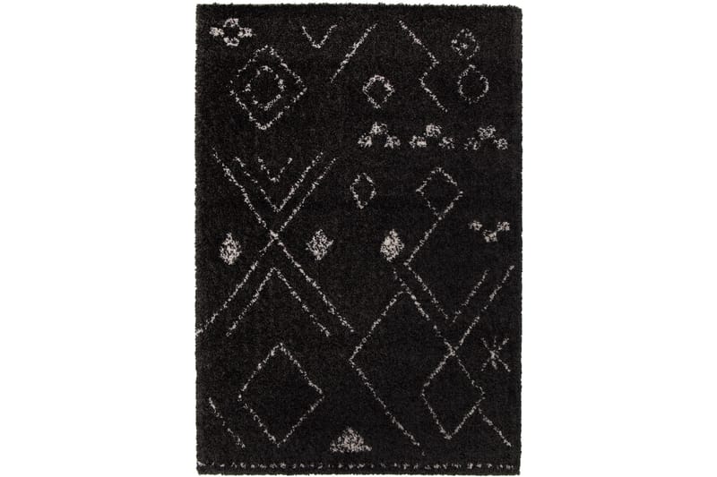 Windsor Safi Ryatæppe Rektangulær 200x290 cm - Sort - Ryatæpper - Håndvævede tæpper - Gummierede tæpper - Små tæpper - Mønstrede tæpper - Store tæpper