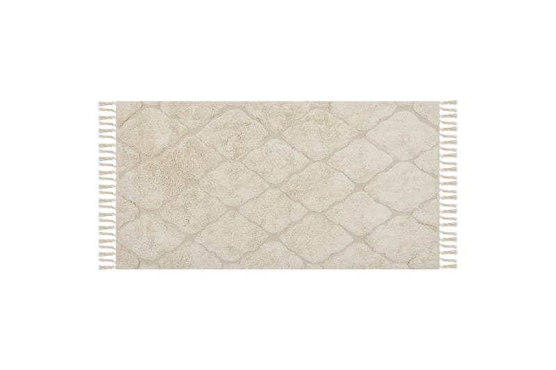 Silchar Bomuldstæppe 80x150 cm - Beige - Tekstiler - Tæpper - Moderne tæppe - Bomuldstæpper