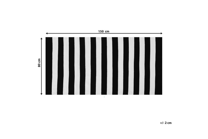 Tavas Ryetæppe 80x150 cm - Sort/hvid - Tekstiler - Tæpper - Moderne tæppe - Ryatæpper